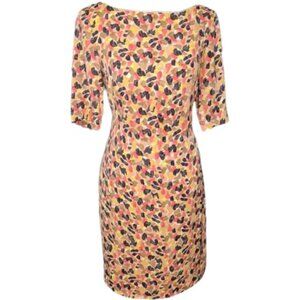 LK Bennett DR/Ariel 100% Silk Cocktail Dress - Watercolor Rose - 8